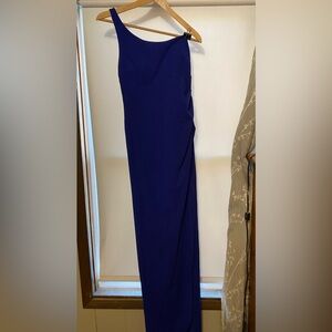 Elegant Blue one shoulder long dress